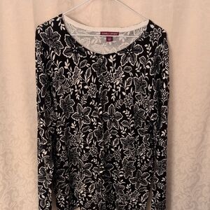Jessica London Black and White Floral Cardigan